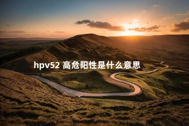 hpv52 高危阳性是什么意思